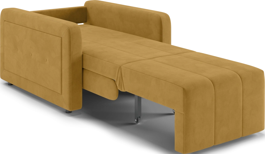 Кресло-кровать Борго 80, модель 107, Ultra Mustard (соломенный) / венге