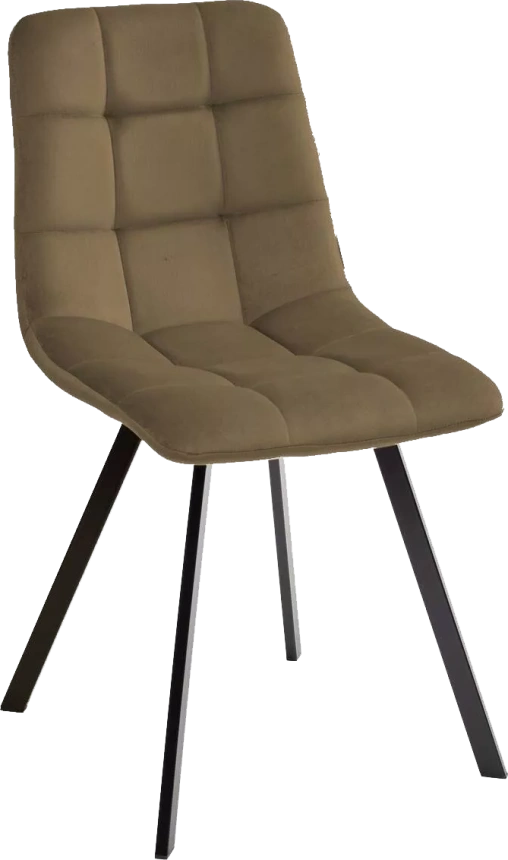 Стул Ричи, мягкий, H-71 шоколадный, велюр, черный каркас 