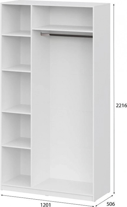 Шкаф трехстворчатый Даиго, для одежды, белый текстурный