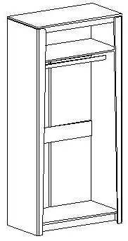 Шкаф двухдверный Мальта, распашной для одежды, дуб винтерберг