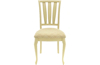 Стул Кабриоль, деревянный с жесткой спинкой, фермо 160-1, жаккард, каркас слоновая кость