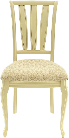 Стул Кабриоль, деревянный с жесткой спинкой, фермо 160-1, жаккард, каркас слоновая кость