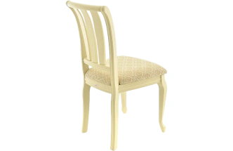 Стул Кабриоль, деревянный с жесткой спинкой, фермо 160-1, жаккард, каркас слоновая кость