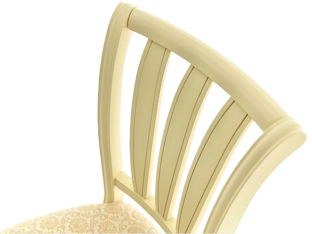 Стул Кабриоль, деревянный с жесткой спинкой, фермо 160-1, жаккард, каркас слоновая кость