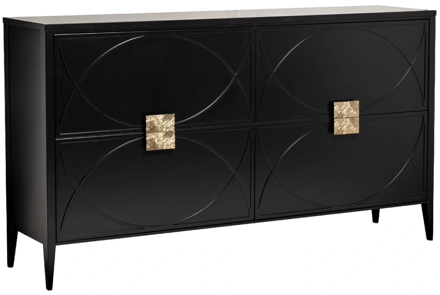 Комод 151SV-00001, с четырьмя ящиками, черный
