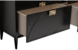 Комод 151SV-00001, с четырьмя ящиками, черный