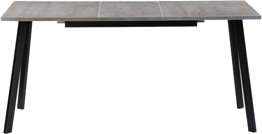 Кухонный стол раздвижной Колон Лофт, 120(160)x75, ЛДСП бетон, каркас черный матовый