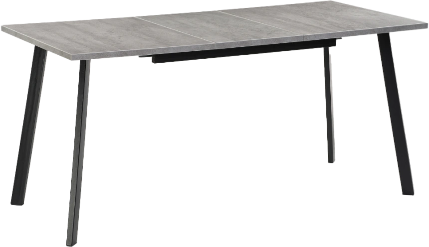 Кухонный стол раздвижной Колон Лофт, 120(160)x75, ЛДСП бетон, каркас черный матовый