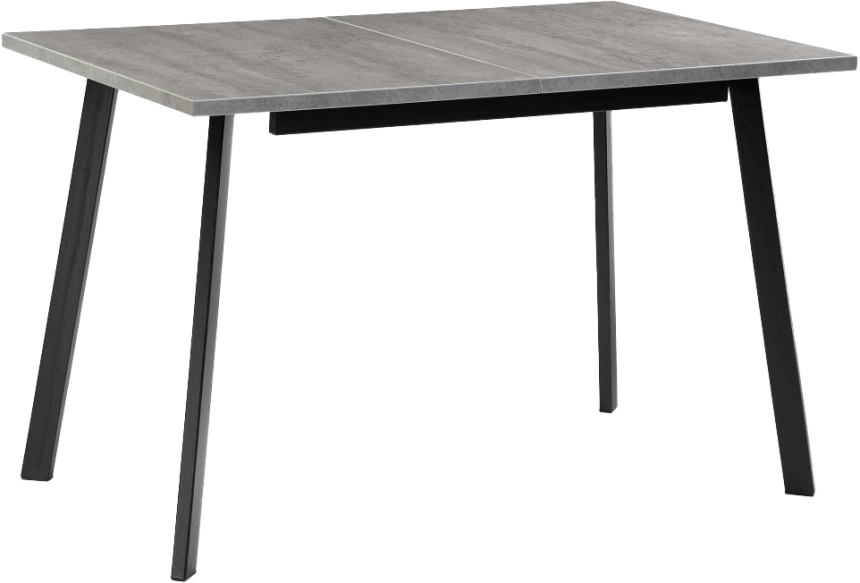 Кухонный стол раздвижной Колон Лофт, 120(160)x75, ЛДСП бетон, каркас черный матовый