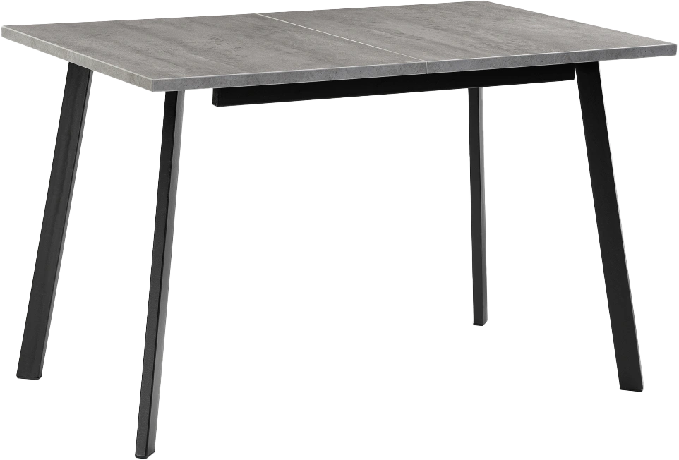 Кухонный стол раздвижной Колон Лофт, 120(160)x75, ЛДСП бетон, каркас черный матовый