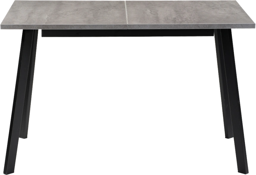Кухонный стол раздвижной Колон Лофт, 120(160)x75, ЛДСП бетон, каркас черный матовый