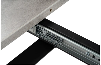 Кухонный стол раздвижной Колон Лофт, 120(160)x75, ЛДСП бетон, каркас черный матовый