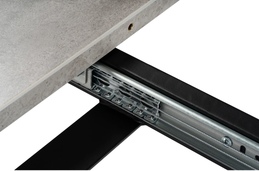 Кухонный стол раздвижной Колон Лофт, 120(160)x75, ЛДСП бетон, каркас черный матовый