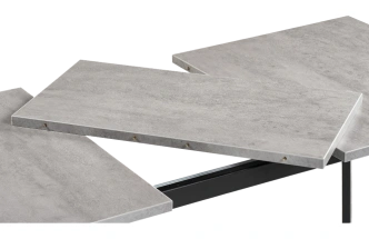 Кухонный стол раздвижной Колон Лофт, 120(160)x75, ЛДСП бетон, каркас черный матовый