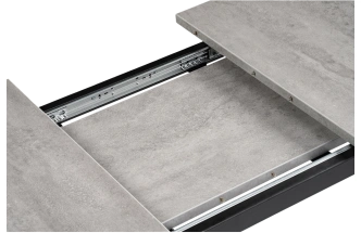 Кухонный стол раздвижной Колон Лофт, 120(160)x75, ЛДСП бетон, каркас черный матовый