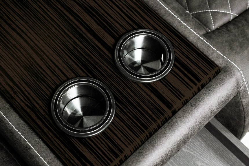 Диван прямой Азалия, электрореклайнер, двухместный, Стайл 04 / Эбен / Контрастная отстрочка