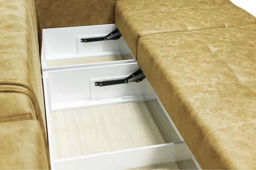 Диван прямой Остин 3, ткань Tornado mocco, декор Рамух белый