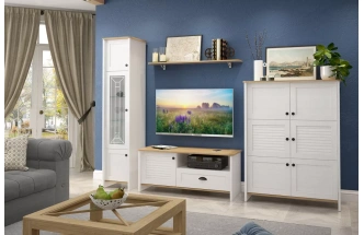 Комод распашной Тифани, Дуб небраска / Белый