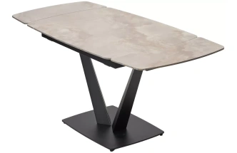 Кухонный стол раздвижной Alatri 120, Gloss Amber Jade Solid Ceramic, Black