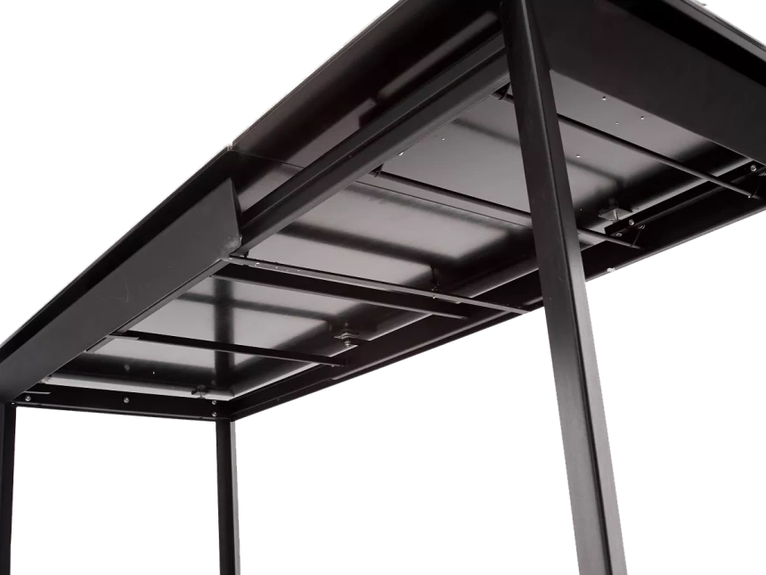 Кухонный стол раздвижной Cremona 140, Matte Statuario Белый мрамор матовый, керамика, черный каркас