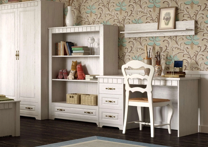 Гарнитур для детской Прованс, композиция 1, бодега белая / патина премиум