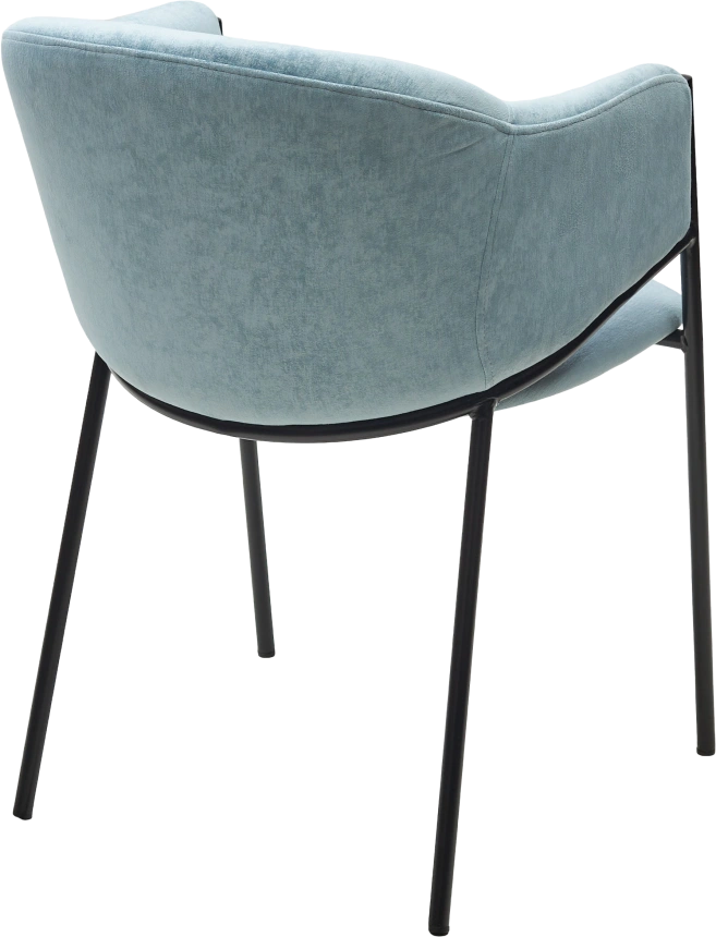 Стул Дилл, мягкий, Rain 7 бриз, велюр, черный каркас 