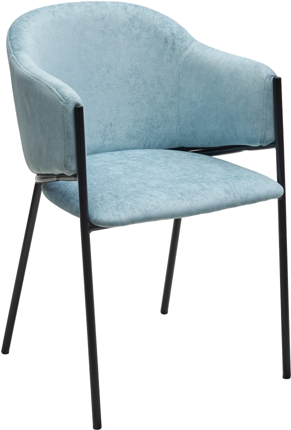 Стул Дилл, мягкий, Rain 7 бриз, велюр, черный каркас 