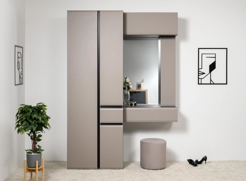 Тумба навесная Сейдиль 16.156, антрацит / веллюто капучино