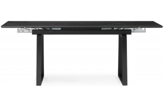 Обеденный раздвижной стол Джек, 140(200)х80, керамика, черный мрамор / черный