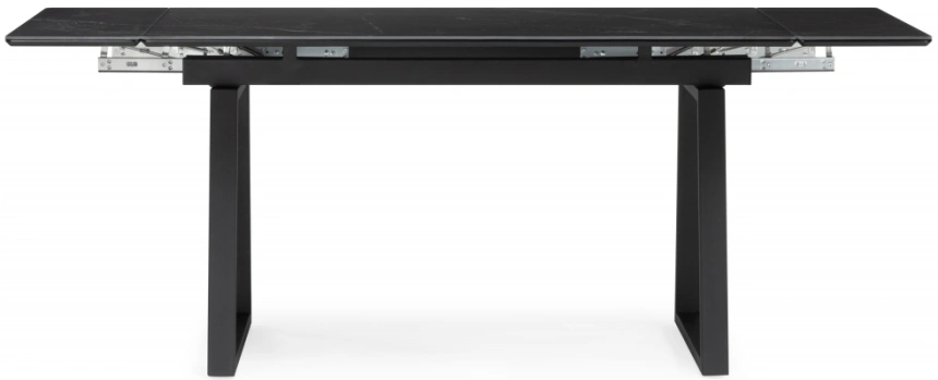 Обеденный раздвижной стол Джек, 140(200)х80, керамика, черный мрамор / черный