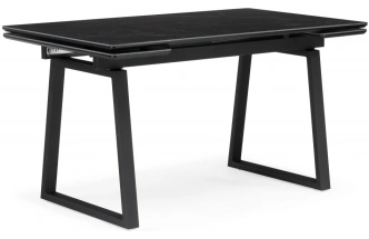 Обеденный раздвижной стол Джек, 140(200)х80, керамика, черный мрамор / черный