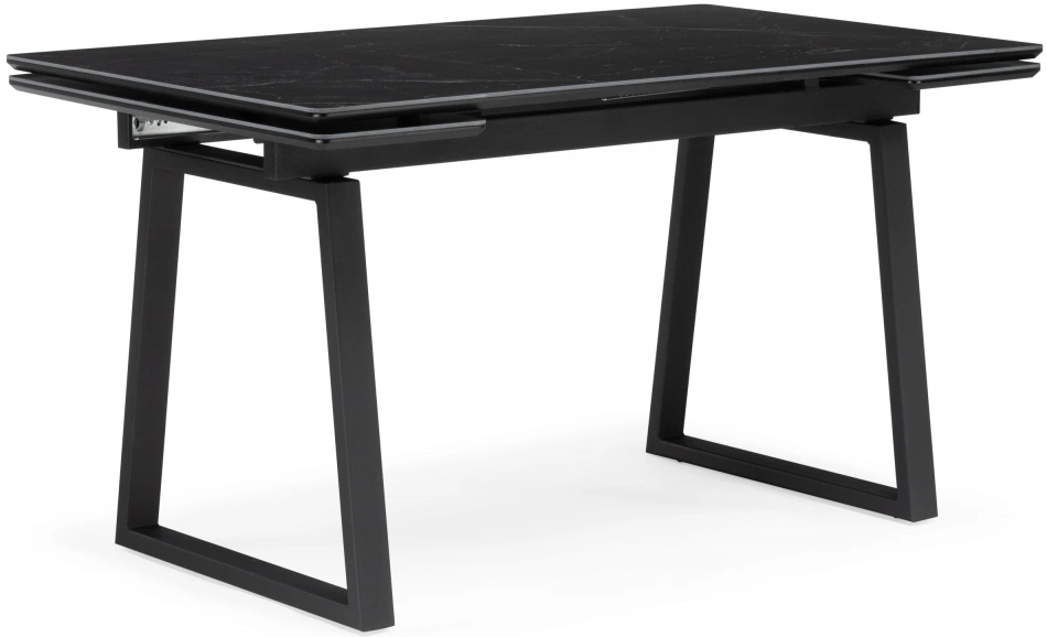 Обеденный раздвижной стол Джек, 140(200)х80, керамика, черный мрамор / черный
