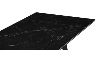 Обеденный раздвижной стол Джек, 140(200)х80, керамика, черный мрамор / черный