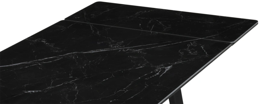Обеденный раздвижной стол Джек, 140(200)х80, керамика, черный мрамор / черный