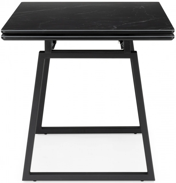 Обеденный раздвижной стол Джек, 140(200)х80, керамика, черный мрамор / черный