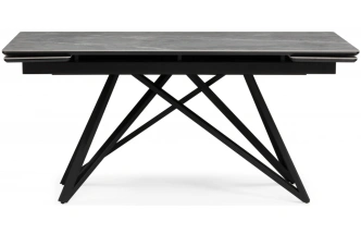 Обеденный раздвижной стол Вилсон, 160(220)х89, керамика, серый мрамор / черный