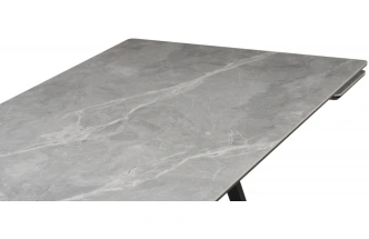 Обеденный раздвижной стол Вилсон, 160(220)х89, керамика, серый мрамор / черный