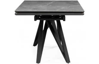 Обеденный раздвижной стол Вилсон, 160(220)х89, керамика, серый мрамор / черный