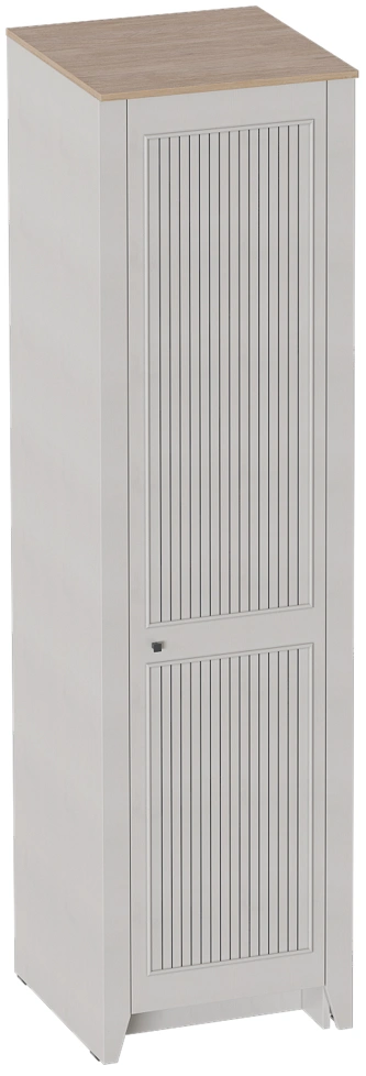 Шкаф однодверный Валенсия, распашной с полками, персидский жемчуг / дуб натуральный светлый