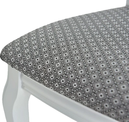 Стул Кабриоль, деревянный, ажур 149-3 жаккард, каркас эмаль белая