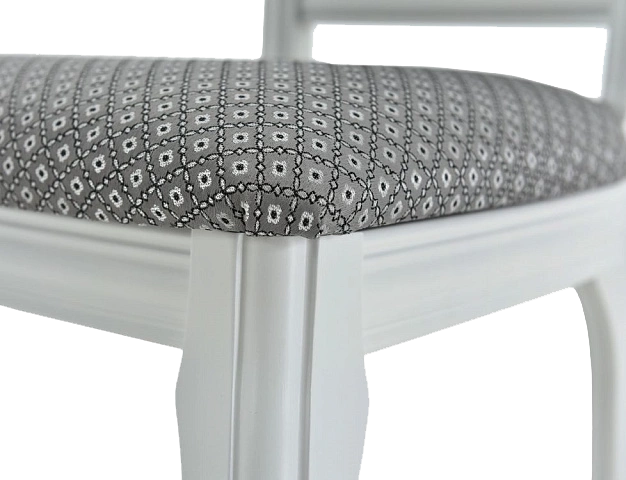 Стул Кабриоль, деревянный, ажур 149-3 жаккард, каркас эмаль белая