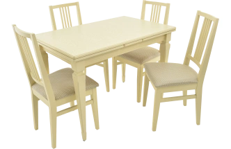 Кухонный стол Греция 110, слоновая кость, каркас слоновая кость