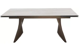 Кухонный стол раздвижной Ivar 180, Marbles TL-109 серый мрамор / шоколадное золото каркас