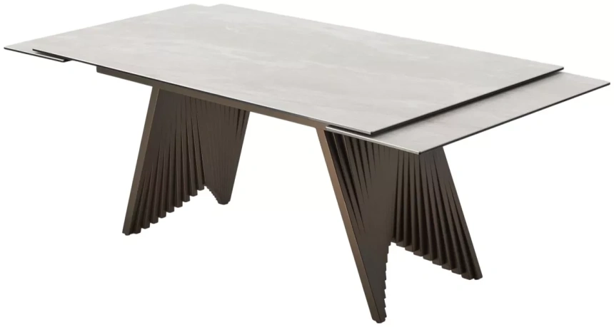 Кухонный стол раздвижной Ivar 180, Marbles TL-109 серый мрамор / шоколадное золото каркас