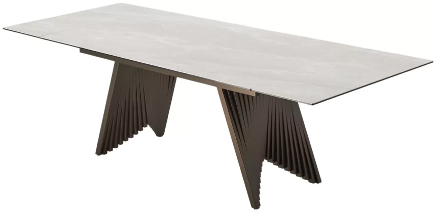 Кухонный стол раздвижной Ivar 180, Marbles TL-109 серый мрамор / шоколадное золото каркас