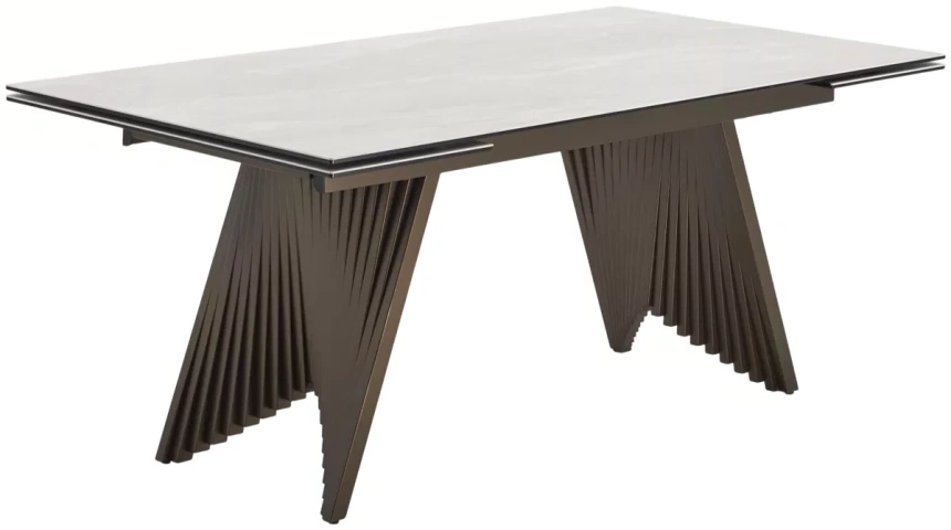 Кухонный стол раздвижной Ivar 180, Marbles TL-109 серый мрамор / шоколадное золото каркас