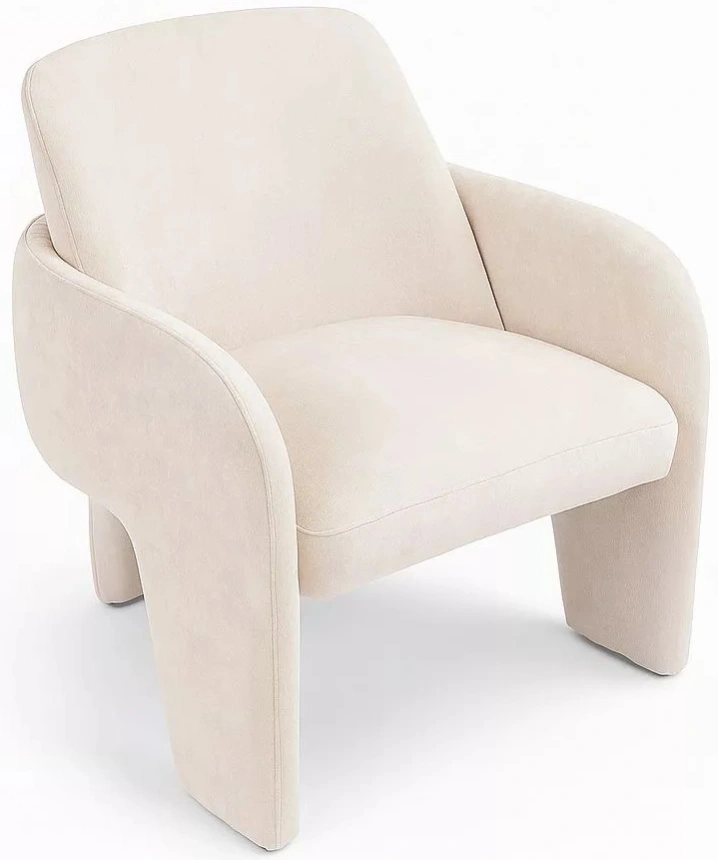 Стул-кресло Cube, AT5139-09 светло-бежевый, ткань, каркас металл в тканевой обивке AT5139-09