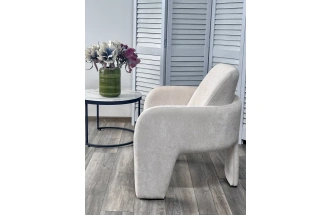 Стул-кресло Cube, AT5139-09 светло-бежевый, ткань, каркас металл в тканевой обивке AT5139-09