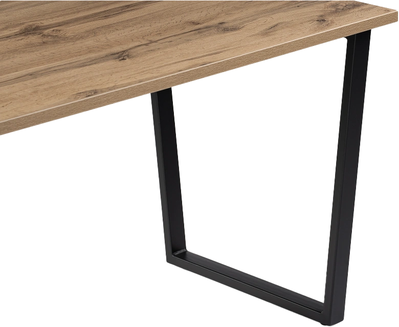 Кухонный стол Лота Лофт, 140x80, ЛДСП дуб вотан, каркас матовый черный