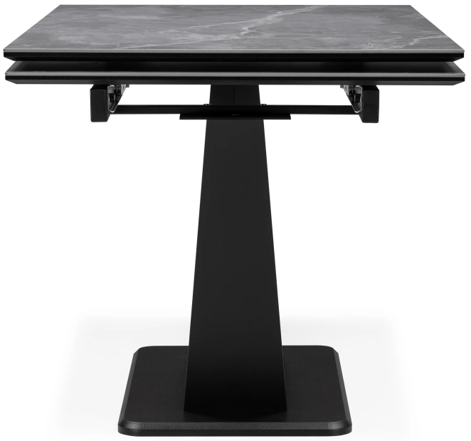 Кухонный стол раздвижной Кели, 140(200), керамика, серый мрамор / черный